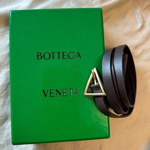 BOTTEGA VENETA Triangle Leather Skinny Dark Brown
